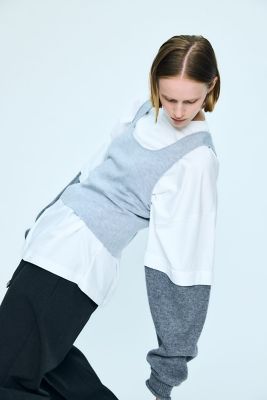 layered knit pullover（470JA880