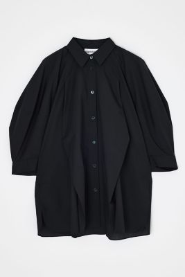【新品】  nagonstans / ナゴンスタンス | ナイロン アシンメトリー スリーブレス チュニック トップス | 38 | Deep Sea | レディース wavey line dress（470IS833－0361