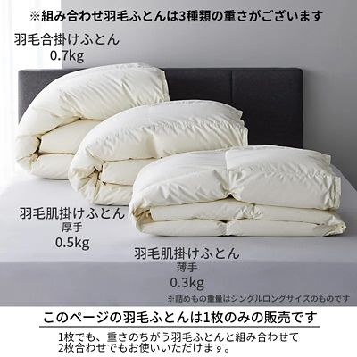 羽毛肌掛けふとん(2枚入) 西川プレミアム NP5050 羽毛肌掛ふとん