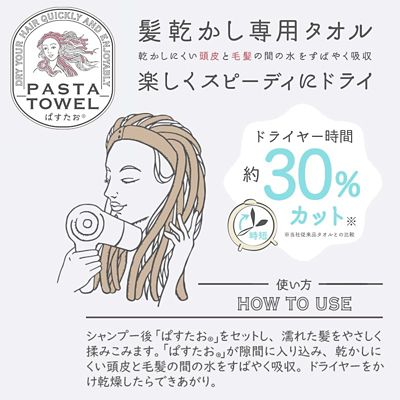 西川　髪乾かし専用タオル　ぱすたお（ＴＴ９３３５０６０７）