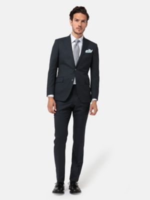＜Aquascutum (Men)＞ネイビーピンヘッドジャケット（セットアップ対応）（２２００２０６４１４）