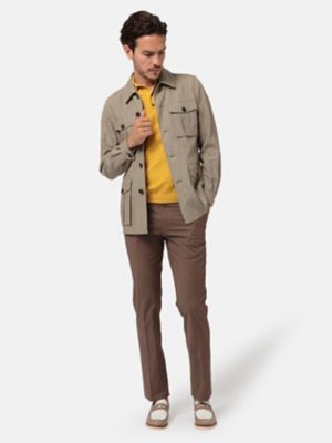 ＜Aquascutum (Men)＞ウールリネンサファリジャケット（２２００２１２００８）