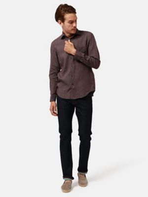 ＜Aquascutum (Men)＞リネンシャンブレーシャツ（２２００２２５０１３）