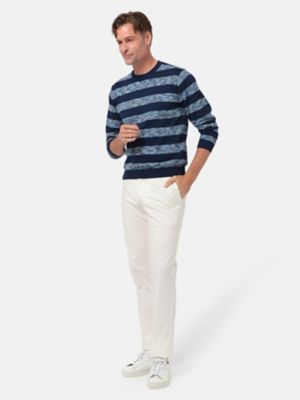 ＜Aquascutum (Men)＞カスリボーダークルーネックニット（２２００２６０００９）