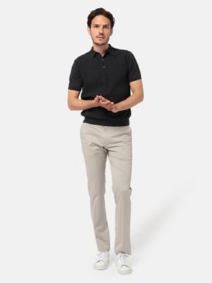 ＜Aquascutum (Men)＞編み柄ポロカラーニット（２２００２６００１１）