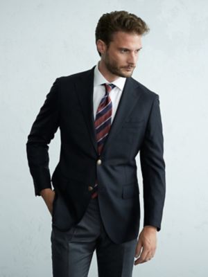 ＜Aquascutum (Men)＞Ｓｕｐｅｒ　１４０’ｓ　ネイビーブレザー（２２０１４０５１２０）