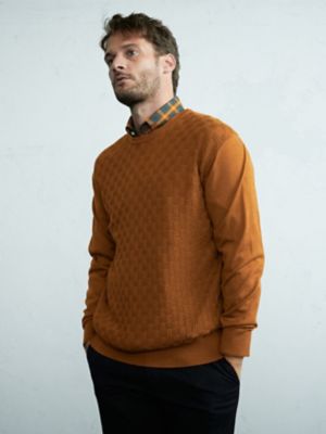 ＜Aquascutum (Men)＞ジオメトリッククルーネックニット（２２０１４６００１３）