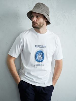 ＜Aquascutum (Men)＞クレスト手書きプリントＴシャツ（２２０２２７２００５）