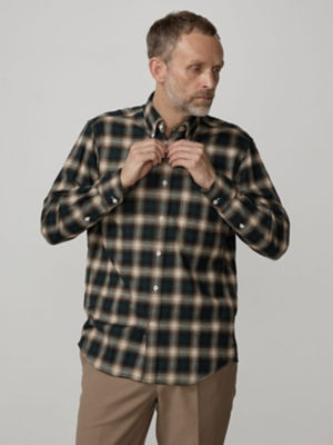 ＜Aquascutum (Men)＞Ｂｒｕｓｈｅｄ　　Ｏｍｂｒｅ　Ｃｈｅｃｋ　Ｓｈｉｒｔ（２２０４４２５０１０）