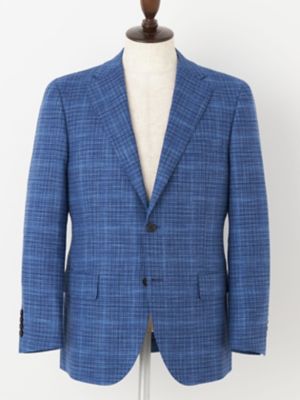 Aquascutum (Men)/アクアスキュータム Ｗｏｏｌ　Ｓｉｌｋ　Ｓｏｍｅｒｓｅｔ　Ｂｌｕｅ　Ｊａｃｋｅｔ（２２０５２０４９３３）