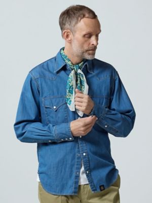 ＜Aquascutum (Men)＞Ｄｅｎｉｍ　Ｗｅｓｔｅｒｎ　Ｓｈｉｒｔ（２２０５２２５０１０）