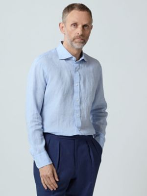 ＜Aquascutum (Men)＞【ＵＫ　Ｔｒａｄｉｔｉｏｎａｌ】Ｉｒｉｓｈ　Ｌｉｎｅｎ　Ｓｈｉｒｔ（２２０５２２５０１７）