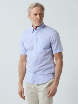 【SALE】Aquascutum (Men)/アクアスキュータム Cotton Linen Chambray Short Sleeve Shirt(2205226022) 32_スカイブルー トップス【三越伊勢丹/公式】