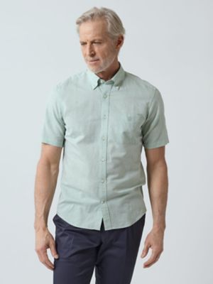 Aquascutum (Men)/アクアスキュータム Cotton Linen Chambray Short Sleeve Shirt(2205226022)