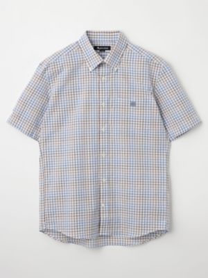 Aquascutum (Men)/アクアスキュータム グラデーションペアチェックショートスリーブシャツ（２２０５２２６０５４）