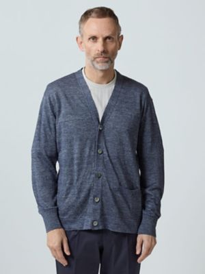 【タグ付き】Aquascutum ウール Vネックカーディガン 羽織 S Linen Cotton Cardigan（2205260003