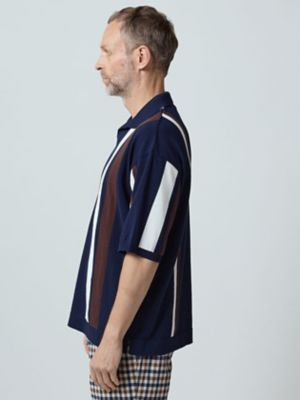 アクアスキュータム　半袖　POLOニット AQ Stripe Skipper Knit Polo