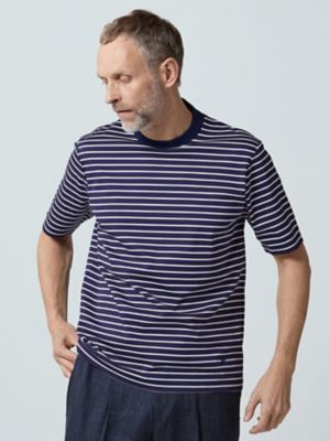 【SALE】Aquascutum (Men)/アクアスキュータム Summer TEC.3 Cool touch Smooth Border T(2205272203) 38_ネービーブルー トップス【三越伊勢丹/公式】