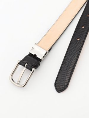 Lizard Embossed Leather Belt