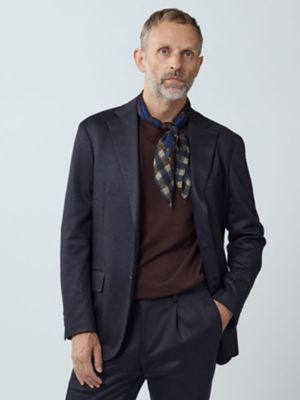 Aquascutum (Men)/アクアスキュータム TEC.3 Knit Houndstooth Jacket(2205407027) 38_ネービーブルー コート・ジャケット【三越伊勢丹/公式】