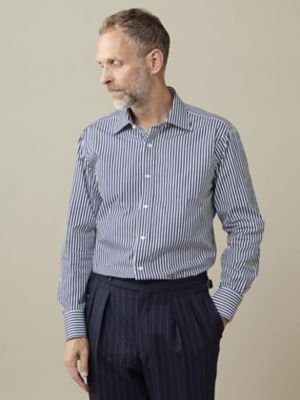 ＜Aquascutum (Men)＞【ＵＫ　Ｔｒａｄｉｔｉｏｎａｌ】Ｌｏｎｄｏｎ　Ｓｒｉｐｅ　Ｓｈｉｒｔ（２２０５４２１０６１）