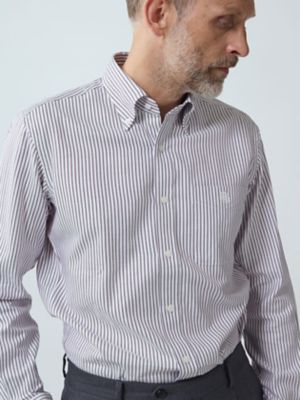 【新品タグ付】アクアスキュータム 日本製 ポロシャツ ゴルフ　ストライプ グレー アクアスキュータム ゴルフAquascutum Golf 長袖ポロシャツ M/L/LL