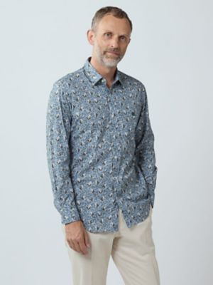 Aquascutum (Men)/アクアスキュータム London Bird Print Shirt(2205425006) 37_ダルブルー トップス【三越伊勢丹/公式】