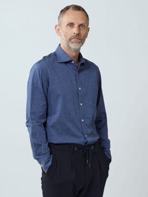 Aquascutum (Men)/アクアスキュータム TEC.3 Knit Chambray Shirt(2205425011) 37_ダルブルー トップス【三越伊勢丹/公式】