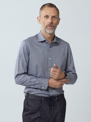 ＜Aquascutum (Men)＞ＴＥＣ．３　Ｋｎｉｔ　Ｄｏｂｂｙ　Ｃｈａｍｂｒａｙ　Ｓｈｉｒｔ（２２０５４２５０１２）