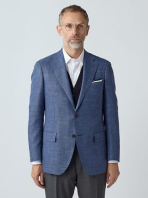 Wool Silk Linen Hopsack Jacket