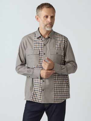 ＜Aquascutum (Men)＞Ｃｒａｚｙ　Ｐａｔｔｅｒｎ　Ｃｌｕｂ　Ｃｈｅｃｋ　Ｏｖｅｒ　Ｓｈｉｒｔ（２２０６２２５０１２）
