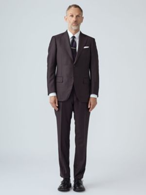 極美品 現行タグ 近年モデル アクアスキュータム スリーピーススーツ ペイズリー Shiny Plum Suit（2206400301） | Aquascutum