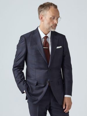 Navy Coloured Check Suit