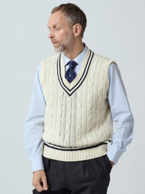 ＜Aquascutum (Men)＞【ＵＫ　Ｔｒａｄｉｔｉｏｎａｌ】Ｓｌｅｅｖｅｌｅｓｓ　Ｃｒｉｋｅｔ　Ｊｕｍｐｅｒ（２２２５２６００２０）