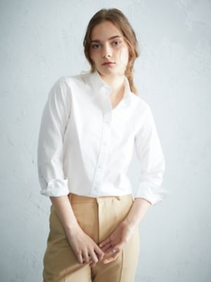 ＜Aquascutum (Women)＞刺繍　ベーシックシャツ（５００３２２０００３）