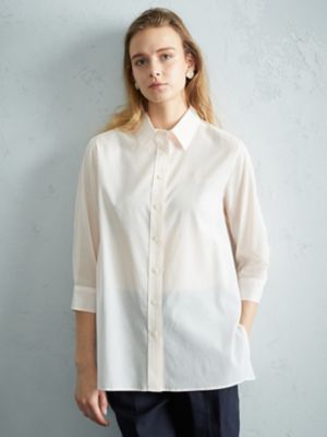 ＜Aquascutum (Women)＞コットンボイル　シアーシャツ（５００３２２００２４）