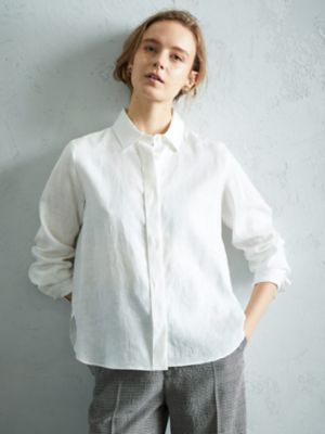 ＜Aquascutum (Women)＞ＭＡＸＩＬＩＮ　リネンシャツ（５００３２２００３２）