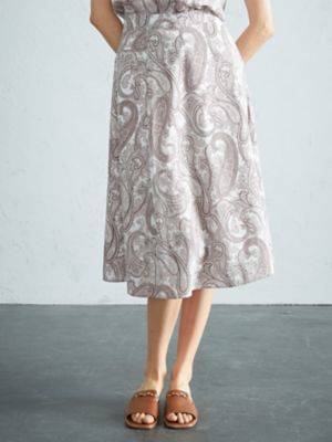 ＜Aquascutum (Women)＞ペイズリープリントスカート（５００３２３００２９）