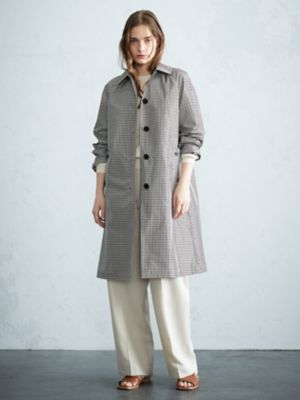 Aquascutum クラブチェックタフタ ステンカラーコート クラブチェックタフタ ステンカラーコート