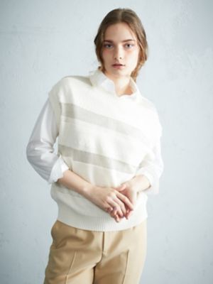 ＜Aquascutum (Women)＞スパングルニットベスト（５００３２６０００５）