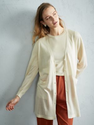 ＜Aquascutum (Women)＞シアースパーク　ロングカーディガン（５００３２６００１２）