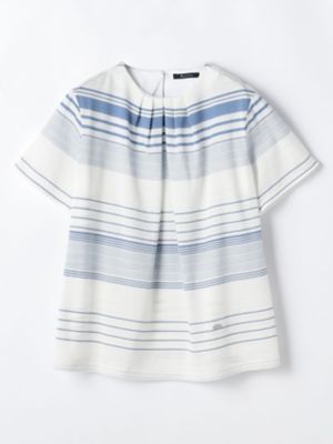 ＜Aquascutum (Women)＞ビッグボーダー　タックブラウス（５００３２７００２７）