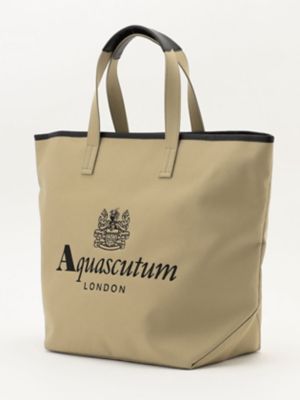 ＜Aquascutum (Women)＞刺繍トートバッグ大　レザー巻（５００３２９０１２０）