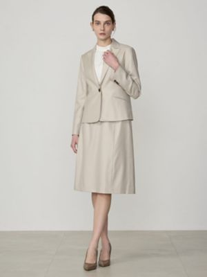 Aquascutum ウール × シルク生地 スーツ ジャケット&パンツ 9号 セットアップ対応】ウールシルクツイルジャケット