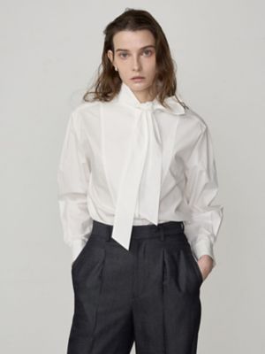 ＜Aquascutum (Women)＞シルキータイプライター２ＷＡＹボウタイ　シャツ（５００４２２００１２）