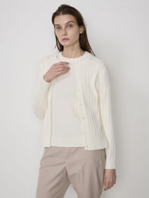 ＜Aquascutum (Women)＞ケーブルニットカーディガン（５００４２６０００５）