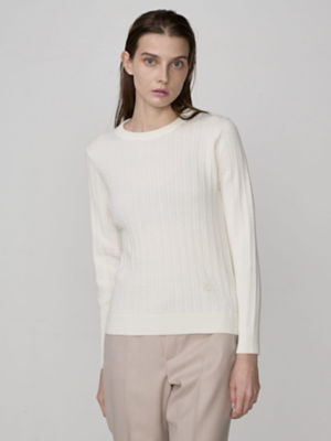 ＜Aquascutum (Women)＞ケーブルニットプルオーバー（５００４２６０１０５）