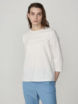 ＜Aquascutum (Women)＞クレスト刺繍　７分袖カットソー（５００４２７００１３）