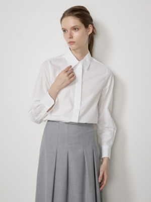 ＜Aquascutum (Women)＞ＢＡＳＩＣ　ホワイトシャツ（５００４４２００１１）