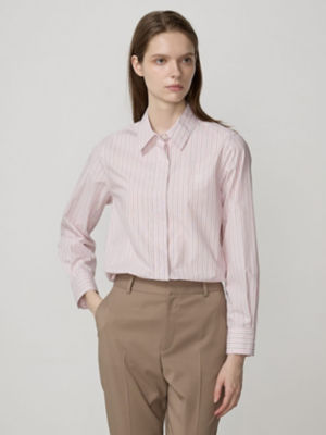 ＜Aquascutum (Women)＞カラードストライプシャツ（５００４４２００１２）